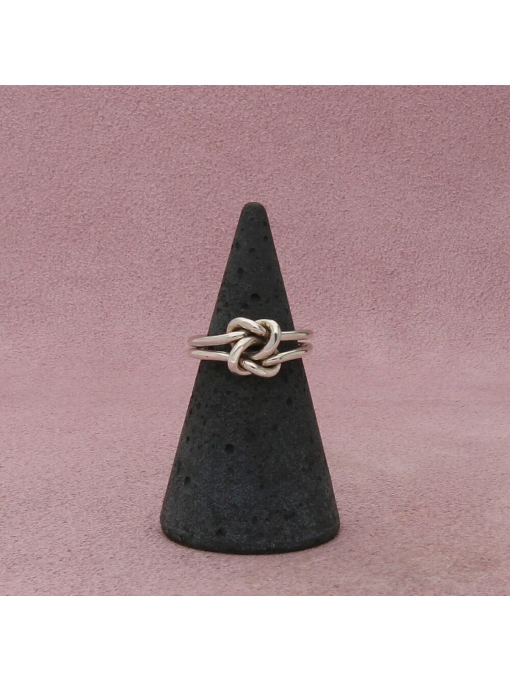 sterling silver double band love knot ring size 4